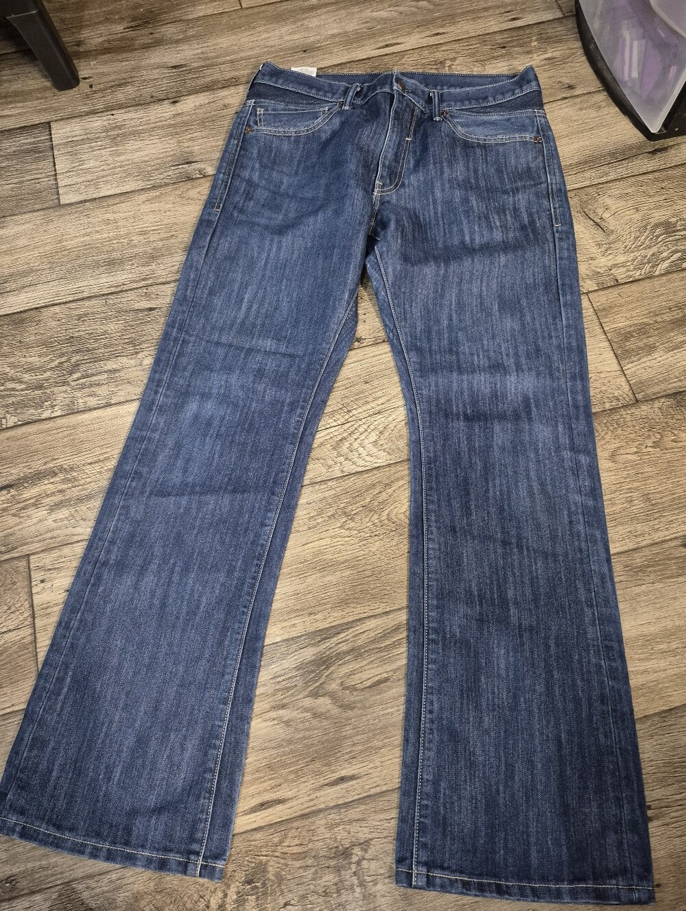 Levi's 527 Black Label Flap Back Pocket Dark Blue Jeans (Size 34×32)